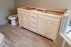 Unfinished white cabinetry