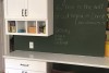 Custom cabinetry and chalkboard