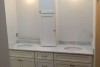 Double sink white vanity