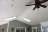 Tongue and groove ceiling with fan